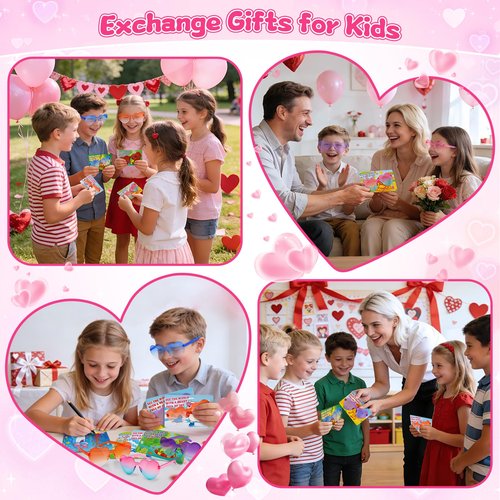 Amy&Benton 28 Pack Heart Glasses Party Favors for Kids 8-12 4-8 3-5, Goodie Bags Stuffers, Pinata Stuffers Fillers,Treasure Box Toys for Classroom Prizes,Carnival Prizes Birthday Bulk Holiday Supplies