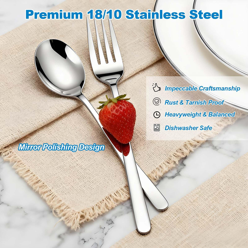Flying Leaves Dinner Forks, Premium 18/10 Stainless Steel Silverware Forks, 6-Piece Set - Classic & Modern Design Flatware Forks, Dishwasher Safe for Home & Restaurant Use