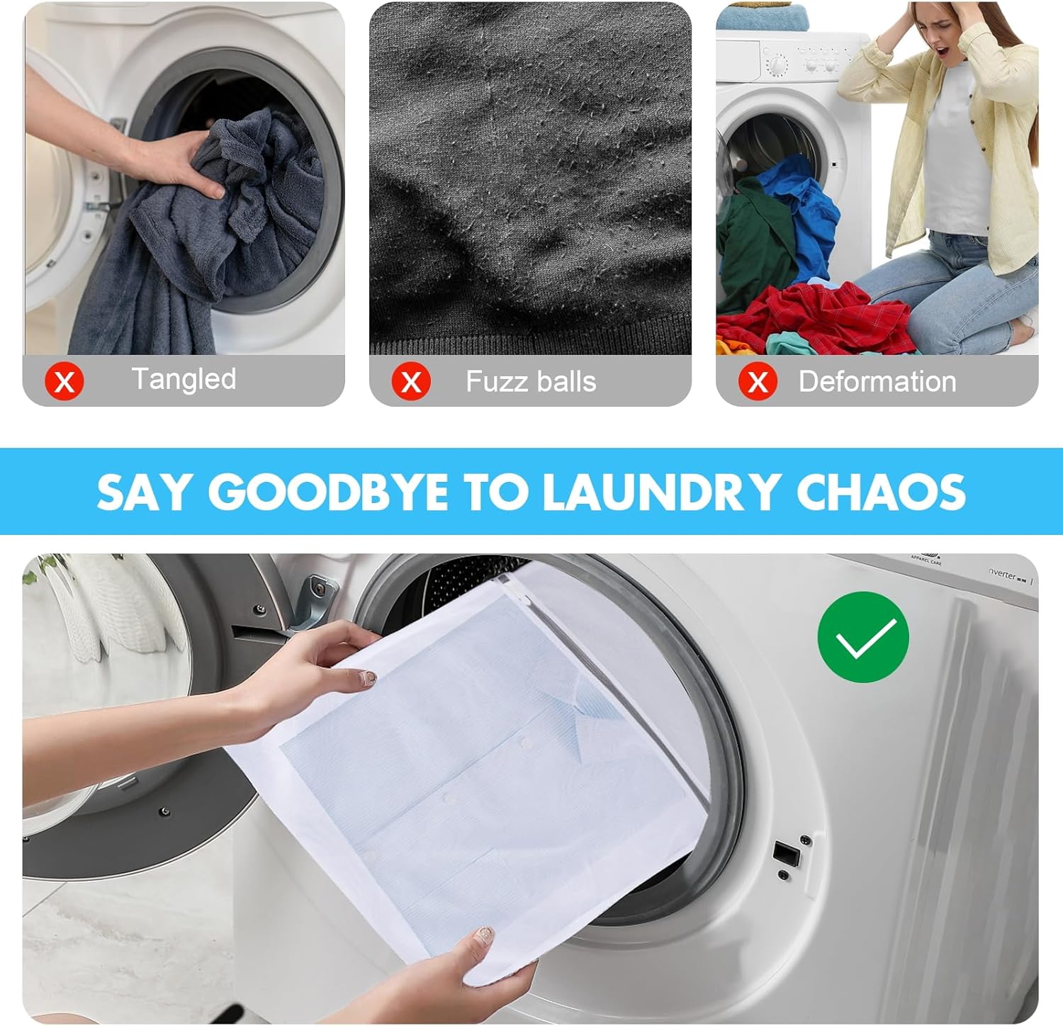 Mesh Laundry Bags by [Brand Name] - Durable Delicate Wash Bags | 3 Sizes (Large, Medium, Small) for Gentle Cleaning