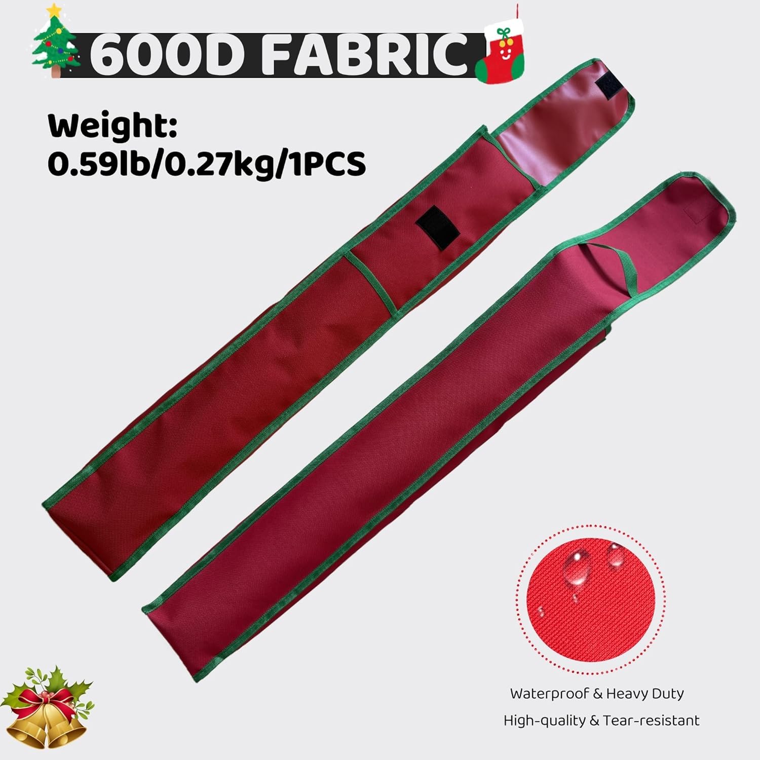 OUTTDID Wrapping Paper Storage Bag - 31" Gift Organizer with Pocket for 9 Standard Rolls - Red