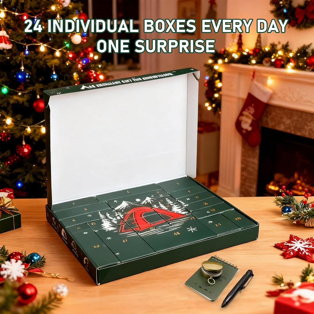 Survival Kit Advent Calendar 2026 | 24 Days of Outdoor Tools & Gear for Camping, Fishing, Hunting