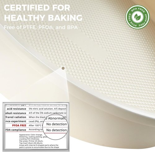 HONGBAKE Nonstick Ceramic 9-Inch Round Cake Pan Set - Heavy-Duty Aluminized Steel, Diamond Texture, Non-Toxic Molds