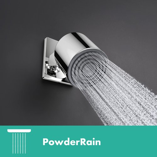 hansgrohe Pulsify S 4-inch Modern Showerhead 1-Spray PowderRain with QuickClean in Chrome, 24131001