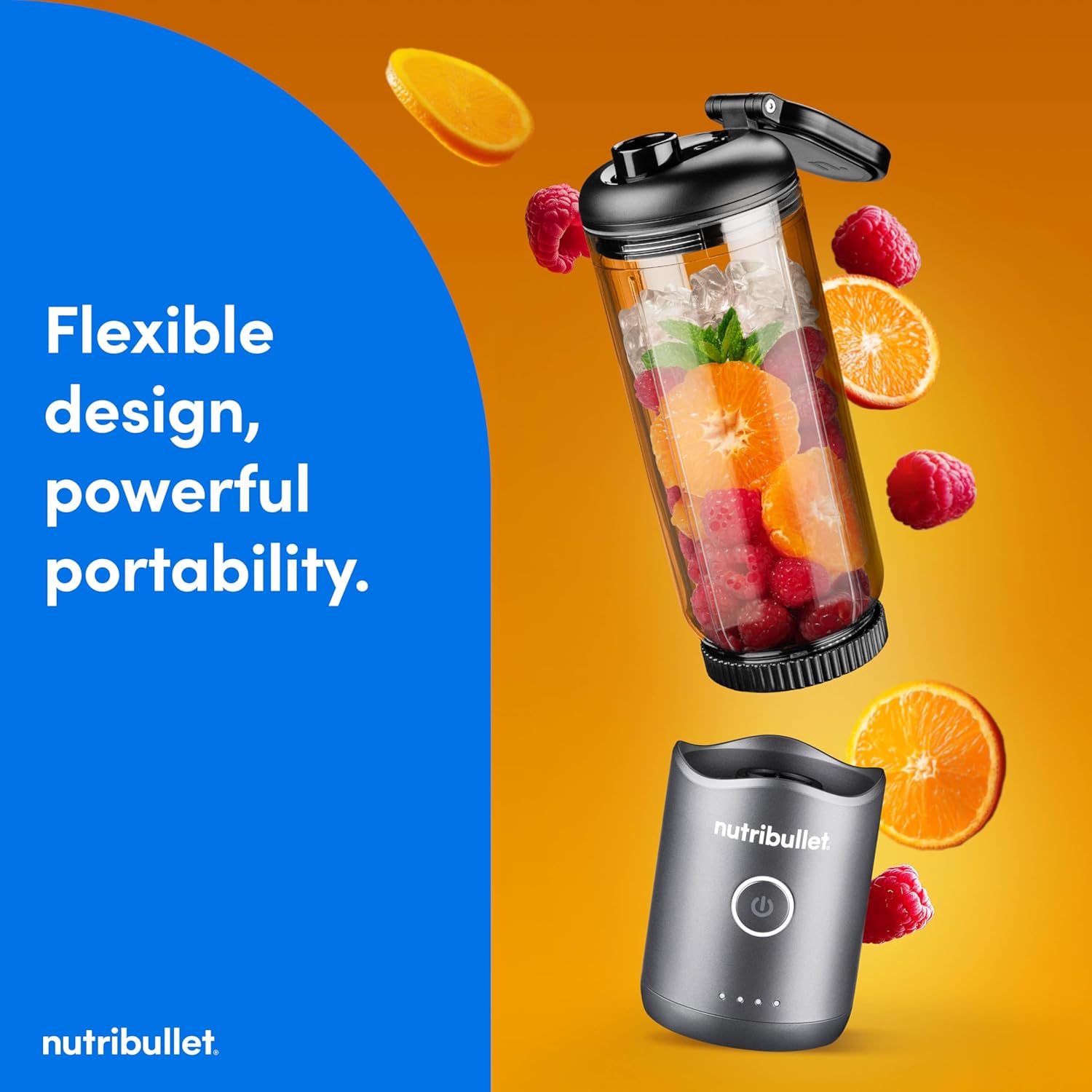 Nutribullet Flex Portable Blender - Compact Design for On-the-Go Smoothies | Gunmetal Gray