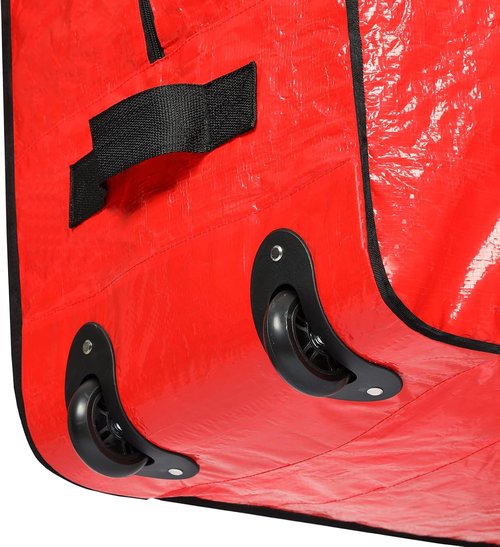 HOMEST Christmas Tree Storage Bag - Zippered Design with Wheels & Handles | Fits 4.5-7 ft Artificial Trees, Red