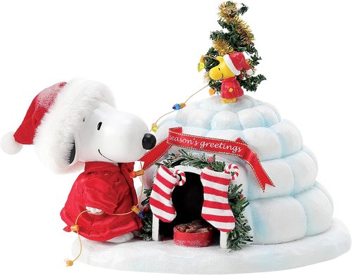 Department 56 Possible Dreams | Snoopy and Woodstock Puffer Igloo Figurine - 7 Inch, Multicolor
