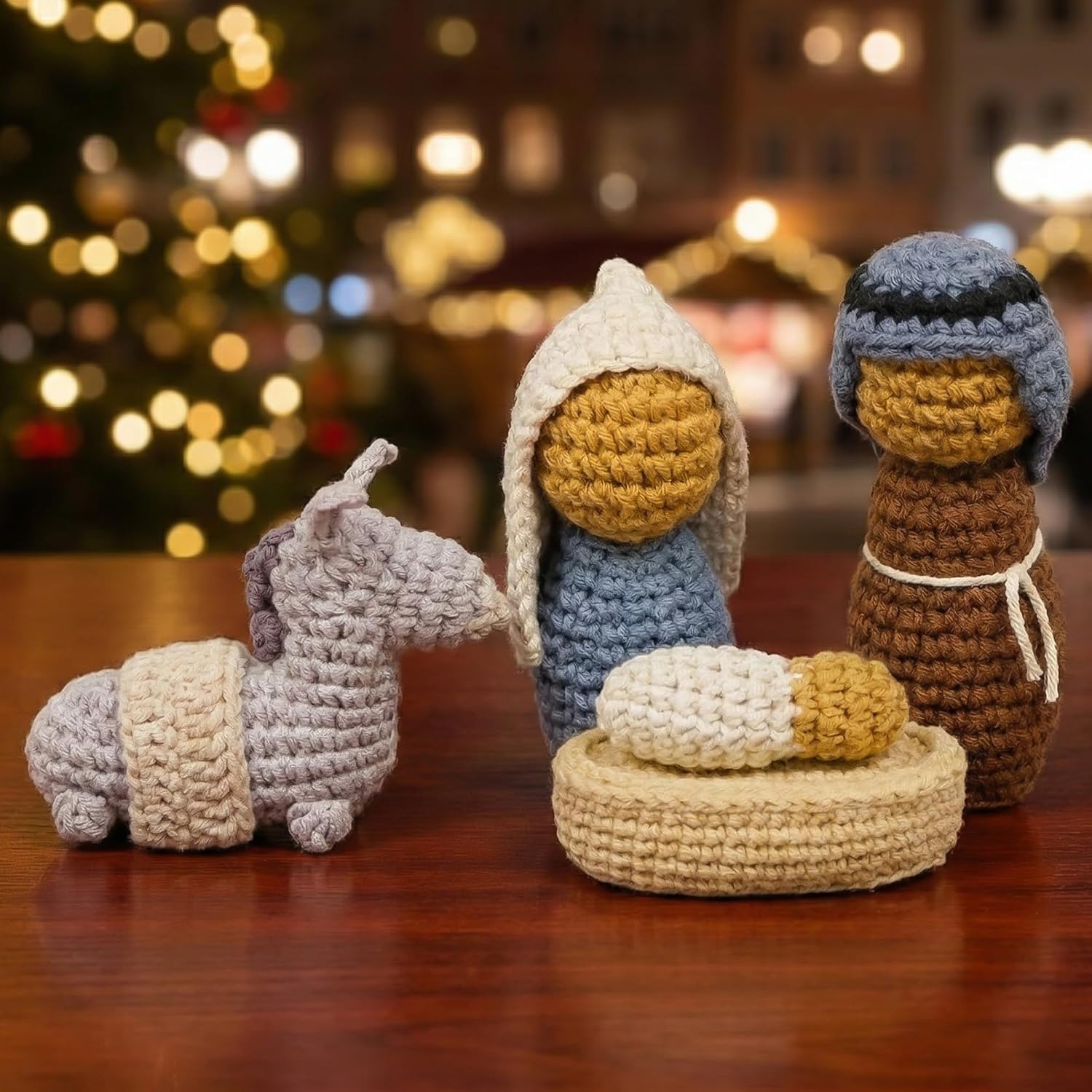 OASSIE Nativity Set - Handmade Crochet Christmas Decorations | Indoor Christian Gifts for Home Decor