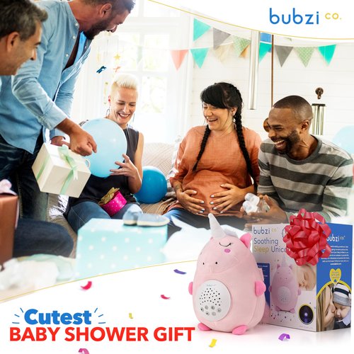 Bubzi Co Sound Machine, Portable Unicorn Soother & Night Light Projector, Comforting Electronic Infant Toddler Sleep Aid & Shush with White Noise