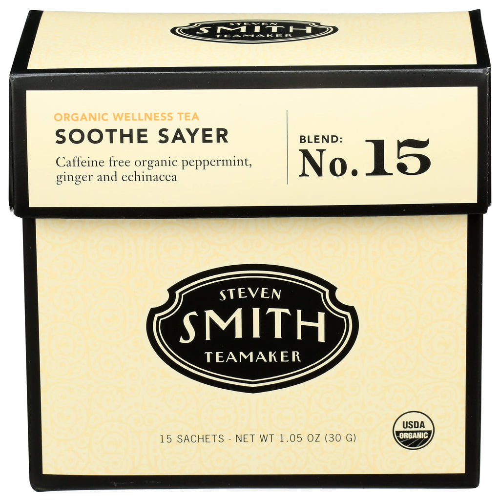 STEVEN SMITH TEAMAKER Smith Teamaker Organic Soothe Sayer No. 15 (Caffeine-free Organic Wellness Tea), 1.05 Oz, 15Count