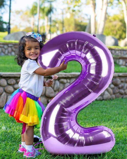 2 Numbers Balloon - 40 Inch Purple Birthday Decor for 2nd, 12th, 21st Parties | Celebrations & Weddings
