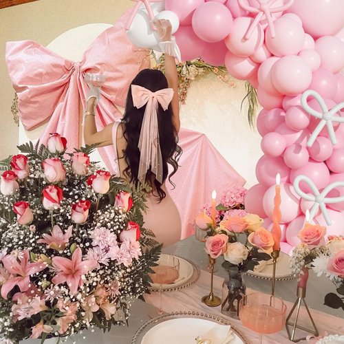 Coquette Birthday Decorations, 149 Pcs Pink and White Bow Balloon Garland Arch Kit for Wedding Bridal Baby Shower Bachelorette Party Decorations
