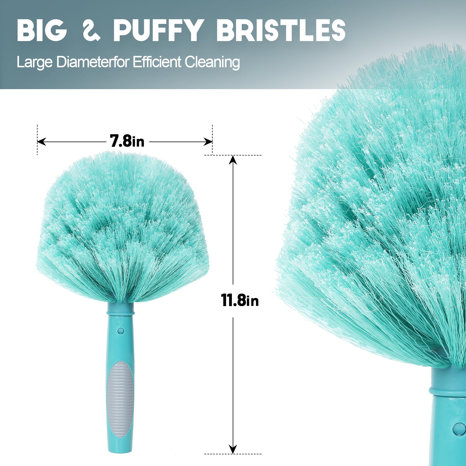 TelesPro 20 Feet High Reach Cobweb Duster with 5-12Ft Extension Pole, Webster Cobweb Duster with 3-Stage Telescopic Aluminum Pole, Spider Web Brush for Outdoor & Indoor Cleaning - Soft Bristles.