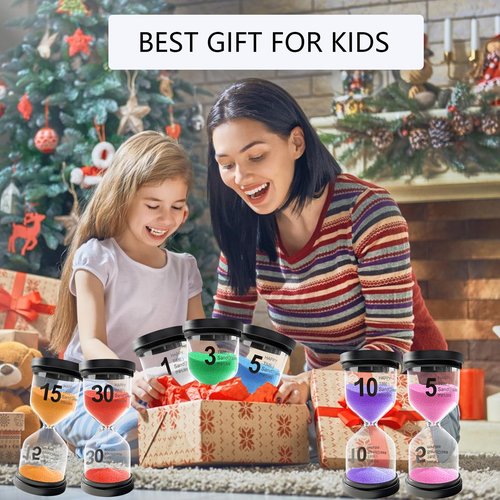 Sand Timer 5 Minute, Plastic Sand Clock for Kids, Acrylic Hourglass, Small Sandglass 5 Min for Classroom,Game,Decorative (Purple)