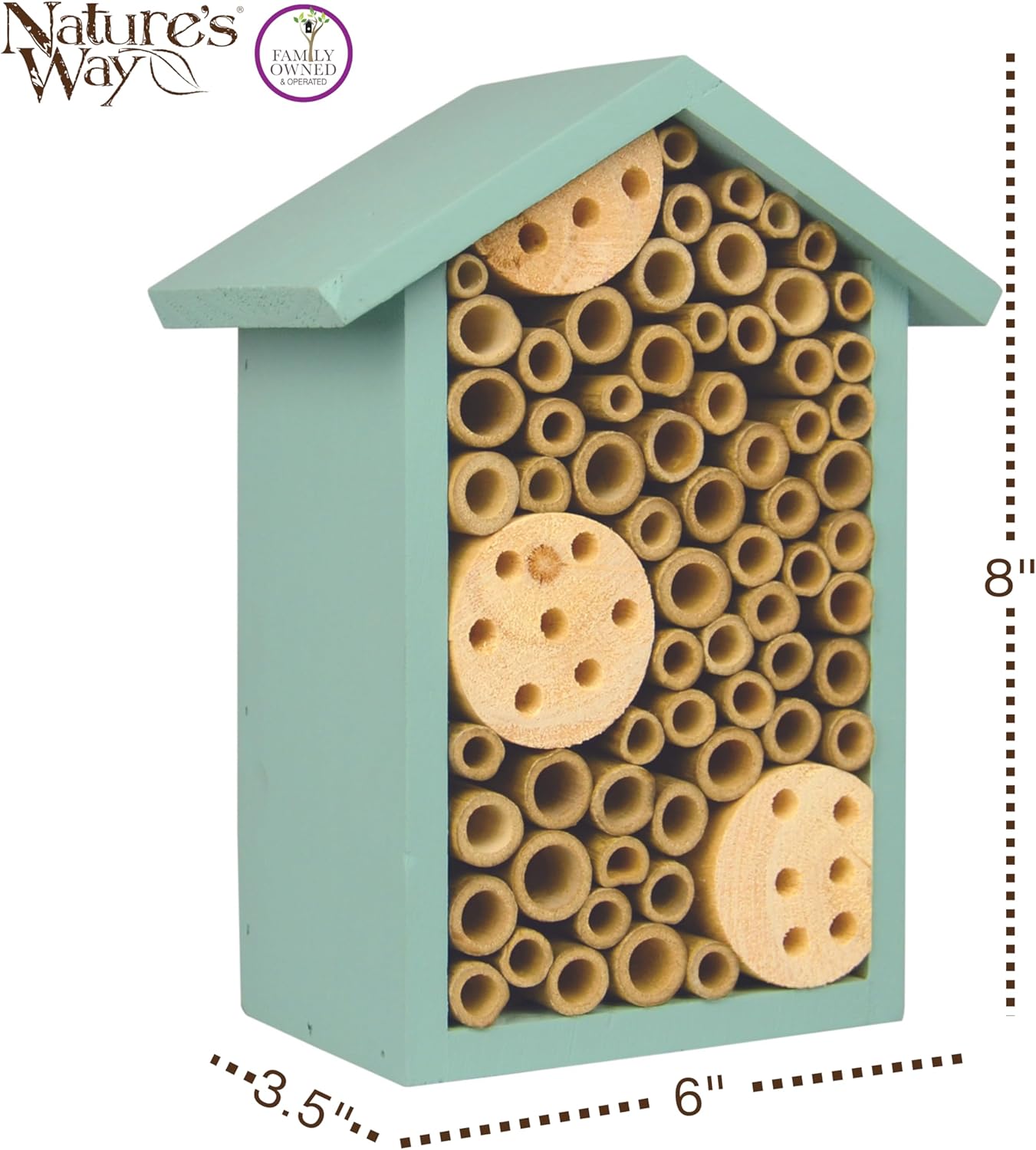 Nature's Way Bee House - PWH1-C Teal Color | Attract Pollinators to Your Garden