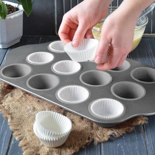 LotFancy Cupcake Liners - 500 Count Greaseproof Paper Muffin Wrappers | No Smell, 2-Inch Bottom Width