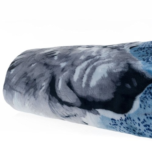 Lavish Home Wolf Blanket - 74x91-inch Printed Winter Wolf Blanket - Plush Thick 7.5lb Faux Mink Queen Throw for Couch, Sofa, or Bed