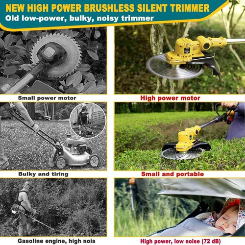 Dewalt 20V MAX Cordless Weed Wacker - 4-in-1 Electric Trimmer with 5 Blades for Lawn & Yard Care