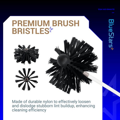 BlueStars Dryer Vent Cleaner Kit - Upgraded 30 Feet Extendable Brush & 22 Detachable Rods