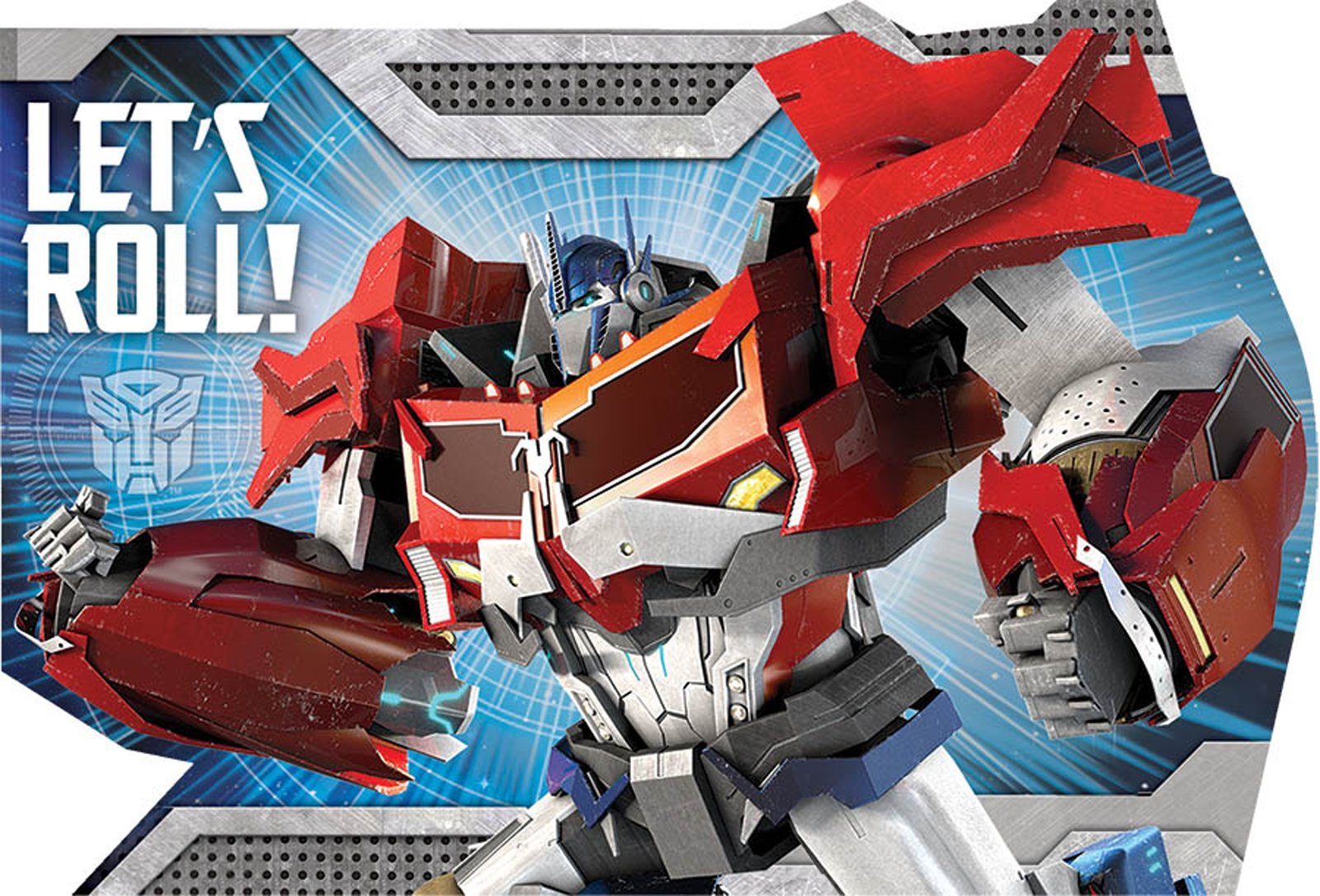 Amscan Mighty Transformers Birthday Party Postcard Invitation Kit (8 Pack), 6 x 4, Red/Blue