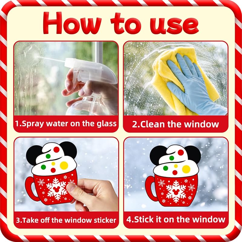 Christmas Window Clings, 7 Sheets – Static Decals for Glass Surfaces (14.17 x 11.02 in each)