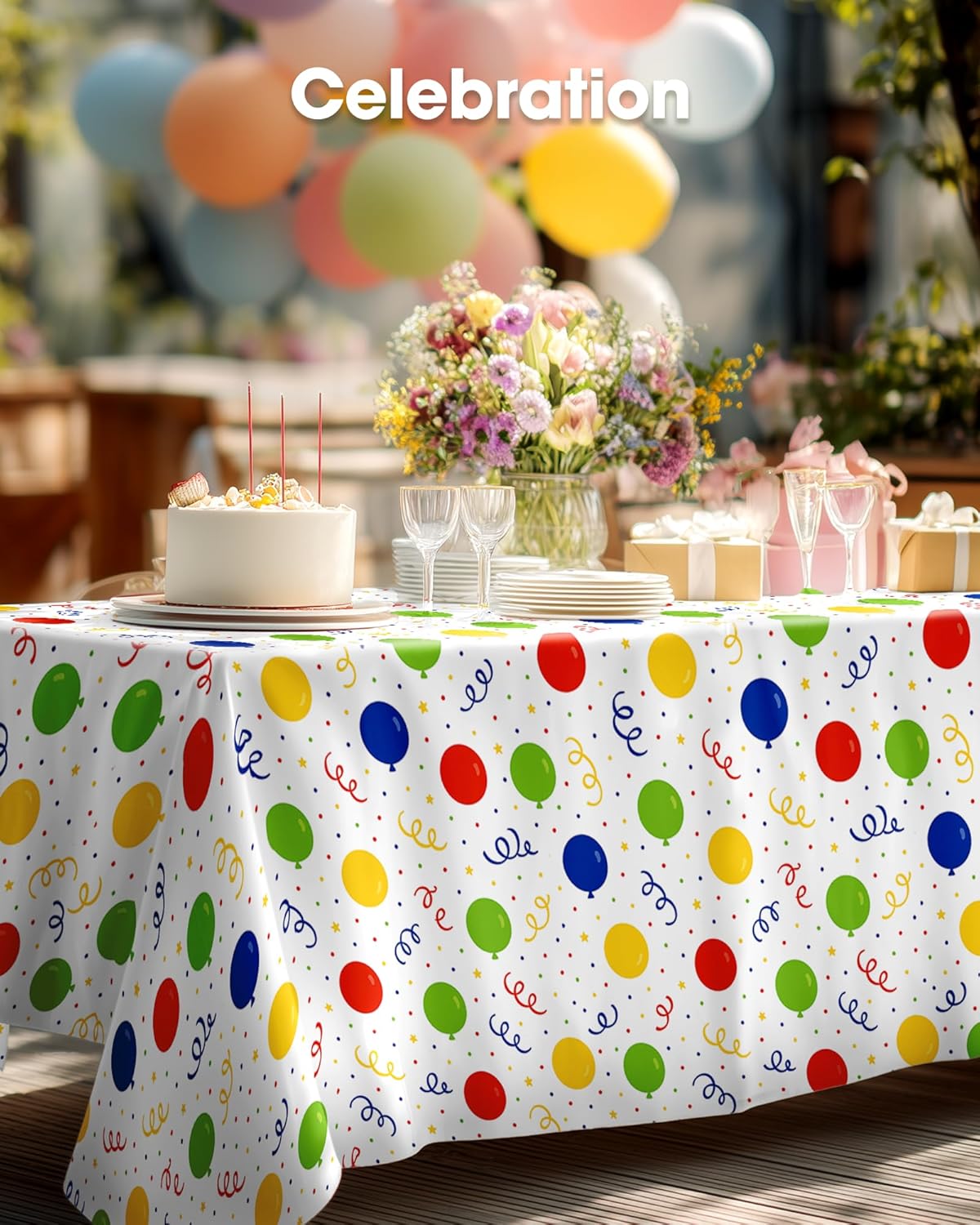 Pureegg Disposable Plastic Tablecloths - 54 x 108 Inch, Leakproof & Sturdy for Birthday Parties & Picnics