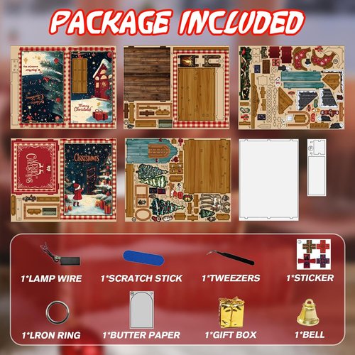 KERNOWO DIY 3D Wooden Book Nook Kit - Miniature Snow Pavilion for Bookshelf Decor | Perfect Gift for Book Lovers