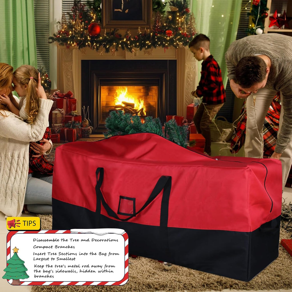 Skiennix Christmas Tree Storage Bag - Extra Large Waterproof 600D Oxford for 7.5 Ft Trees | Zipper & Card Slot