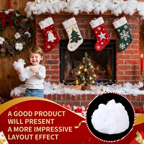 Fluffy Fake Snow by [Brand Name] - Soft Artificial Snow for Christmas Decor & Gifts | 7 Ounce