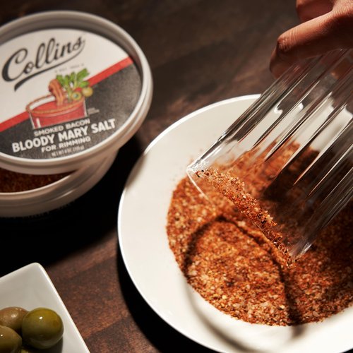 Collins Smoked Bacon Bloody Mary Salt - Bloody Mary Accessories Spicy Salt Rimmer for Cocktails - 4oz Set of 1
