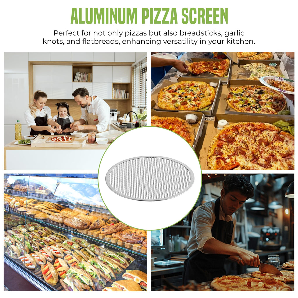OCS Parts 12-Pack 14-Inch Aluminum Pizza Screen | Commercial Grade Pizza Tray Screen for Home Cooking, Pizzerias and Restaurants