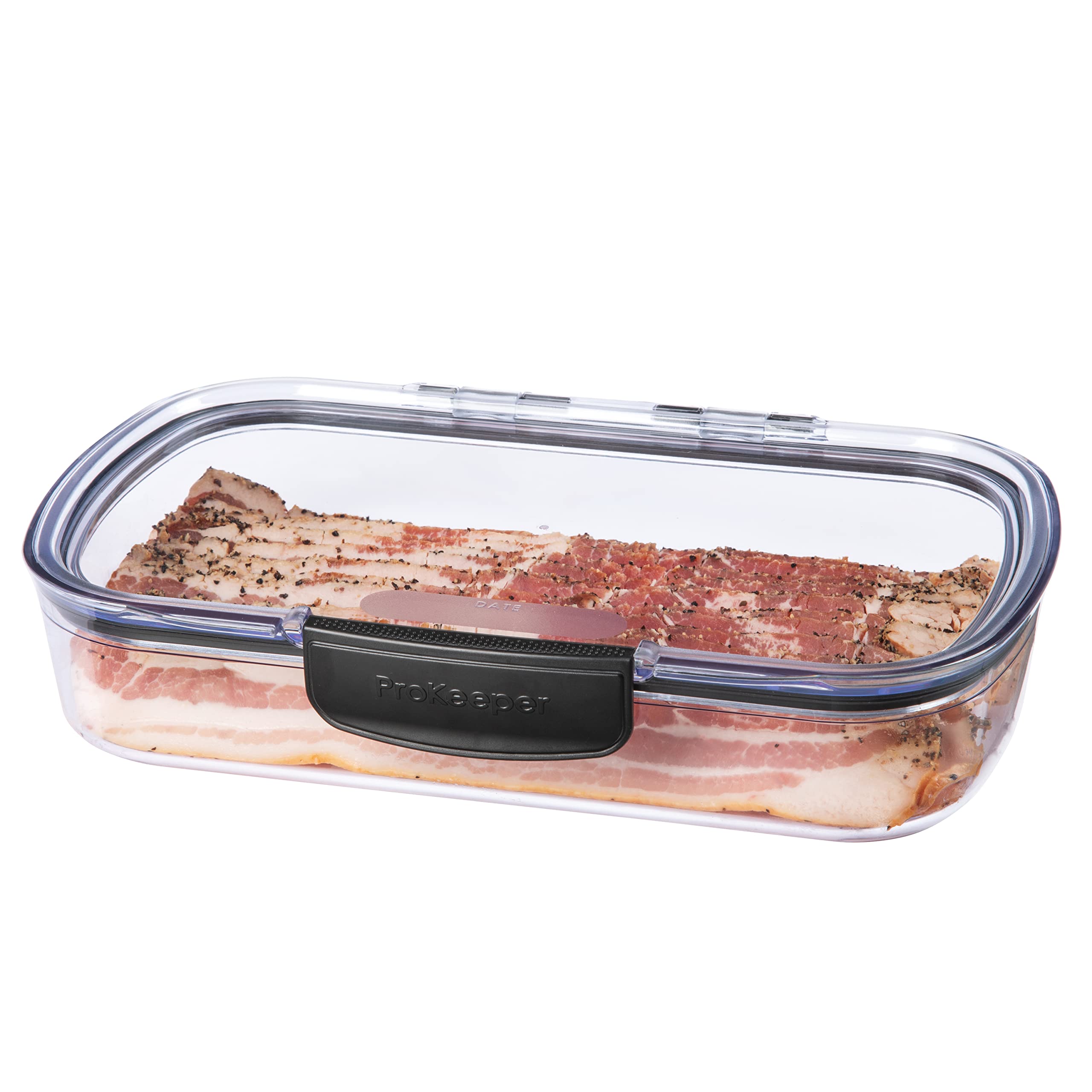Progressive Prokeeper + Deli Storage Set: Air-Tight Silicone Sealed Containers w Grooved Bottom, Dry Erase Lid, BPA-Free, Stackable, Keeps Meats & Cheeses Fresh Longer, PKS-700C Deli 1.65L