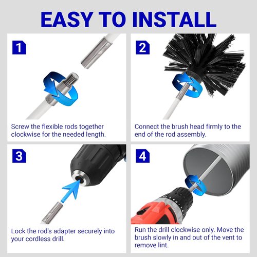 BlueStars Dryer Vent Cleaner Kit - Upgraded 30 Feet Extendable Brush & 22 Detachable Rods
