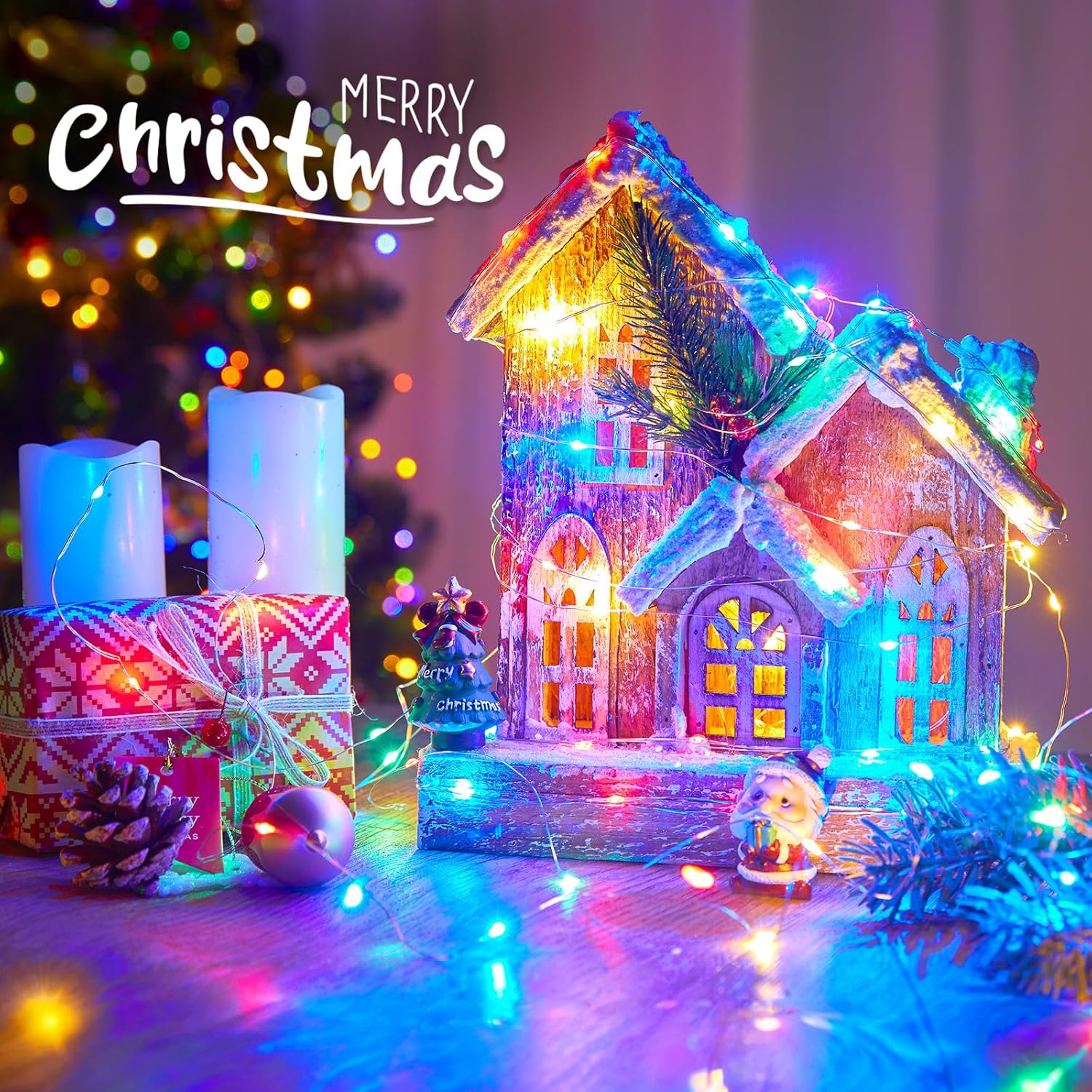 Minetom Fairy String Lights - 100 LED Waterproof Multicolored 33 Ft Starry Lights for Indoor Decor | Perfect for Christmas, Weddings, and Crafts