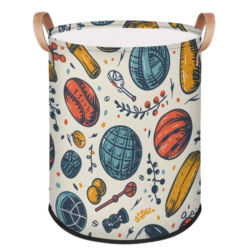 Eizlang 62L Laundry Basket Collapsible Laundry Hamper with Handles Balls Clothes Books Toys Kids Laundry Hampers Bin for Bathroom Kitchen Hotel