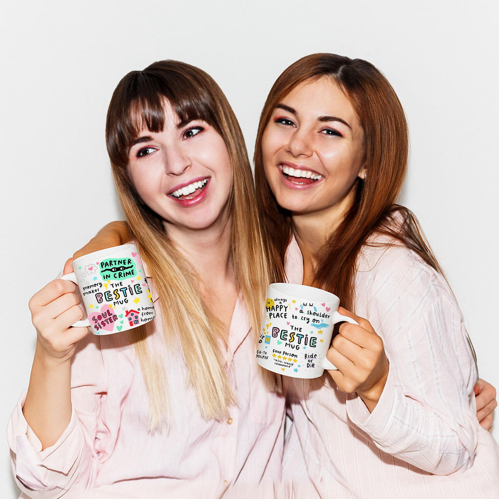 Gossby Bestie Coffee Mug - Best Friend Gift For Women - Friendship Gift for Female Friend - Friendship Gifts For Women Birthday - Gifts For Close Female Friends - 11oz White Ceramic Cup