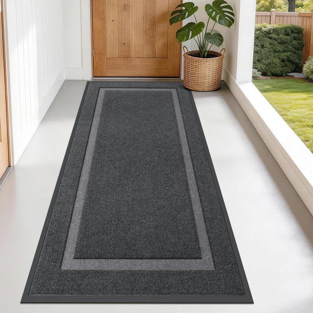 OLANLY Waterproof Front Door Mat - All-Season Indoor/Outdoor Doormat, Sturdy Rubber, Easy Clean | 71x34, Grey