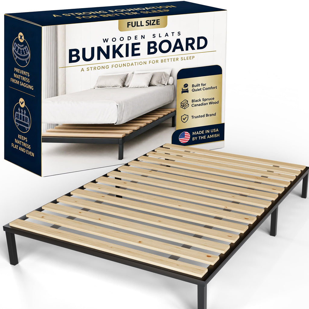 Treaton, 0.68-Inch Horizontal Wooden Bunkie Board/Bed Slats, 72" x 54", Beige