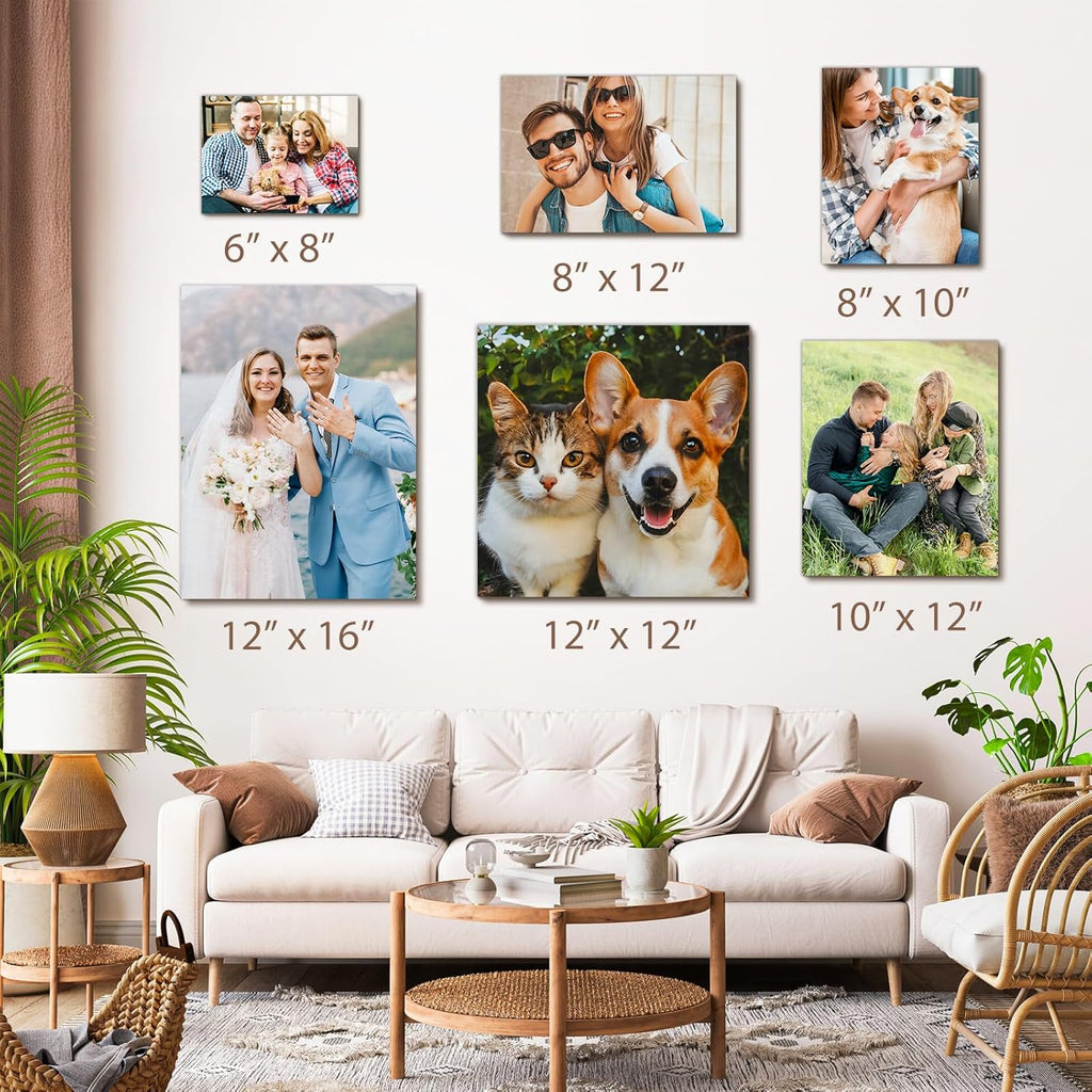 Xrlsg Custom Canvas Prints - Personalized Wood Framed Wall Art for Home Decor | 8" W x 8" H - Landscape