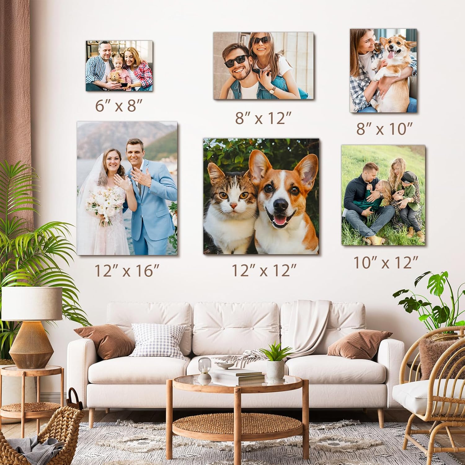 Xrlsg Custom Canvas Prints - Personalized Wood Framed Wall Art for Home Decor | 8" W x 8" H - Landscape
