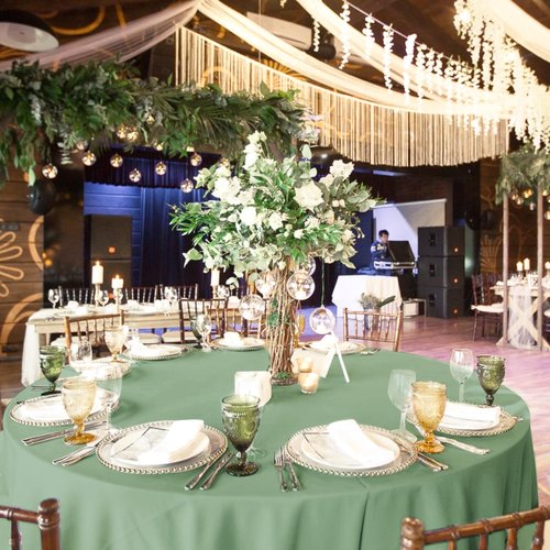10 Pack Sage Green Tablecloth 90 Inch Round Tablecloth Sage Round Tablecloth Washable Polyester Fabric Bulk Linen Tablecloths Round Table Cover Table Cloths for Parties Wedding Banquet Buffet Dinning