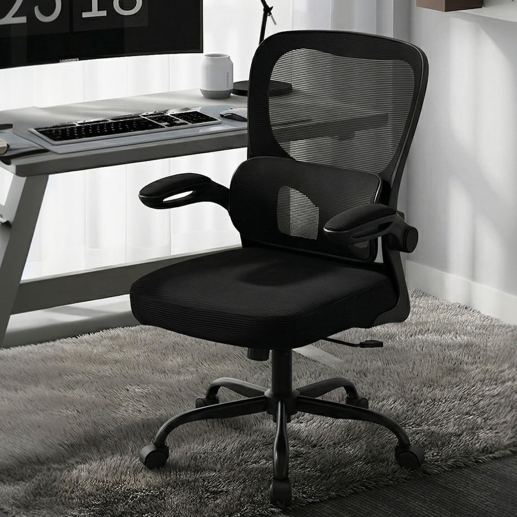 AreShark Office Chair Ergonomic Desk Chairs with Adjustable Lumbar Support, High Back Breathable Mesh Chair with Wheels& Flip-up Armrests,Rolling Swivel Comfy Task Computer Chair for Home Work Gaming