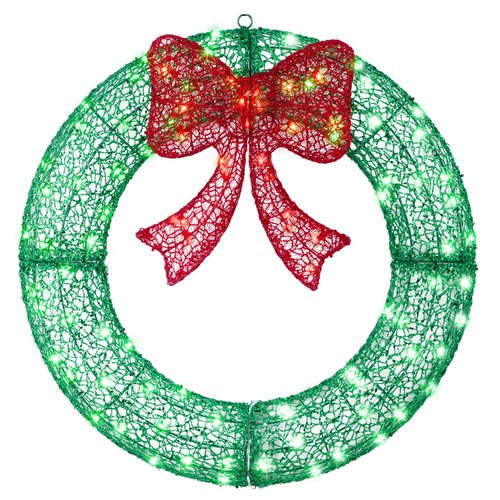 Christmas Wreath (Green/Red, 24in)