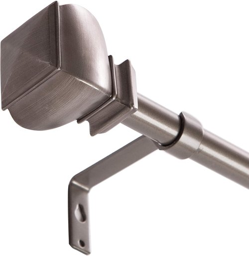 BINO Window Curtain Rod - Adjustable 42" to 120" Antique Nickel | Stylish Drapery Solution