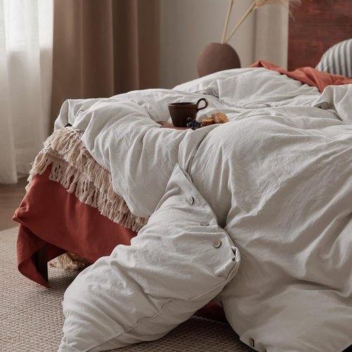 Bedsure Cooling Queen Sheet Set | Soft Linen Cotton Duvet Cover for Ultimate Comfort