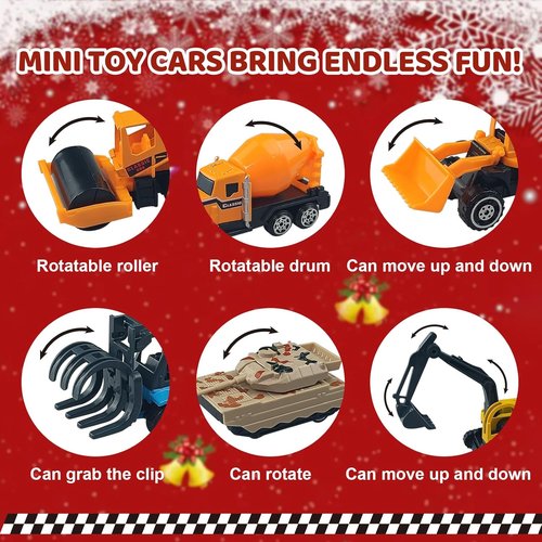Advent Calendar 2025 - Alloy Car Engineering Set for Kids | Perfect Christmas Countdown Gift