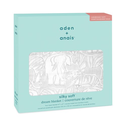 aden + anais Silky Soft Dream Blanket, 100% Viscose Bamboo Muslin Baby Blankets for Girls & Boys, Nursery Crib Blanket, Shower & Registry Gift, Culture Club - Animal Kingdom