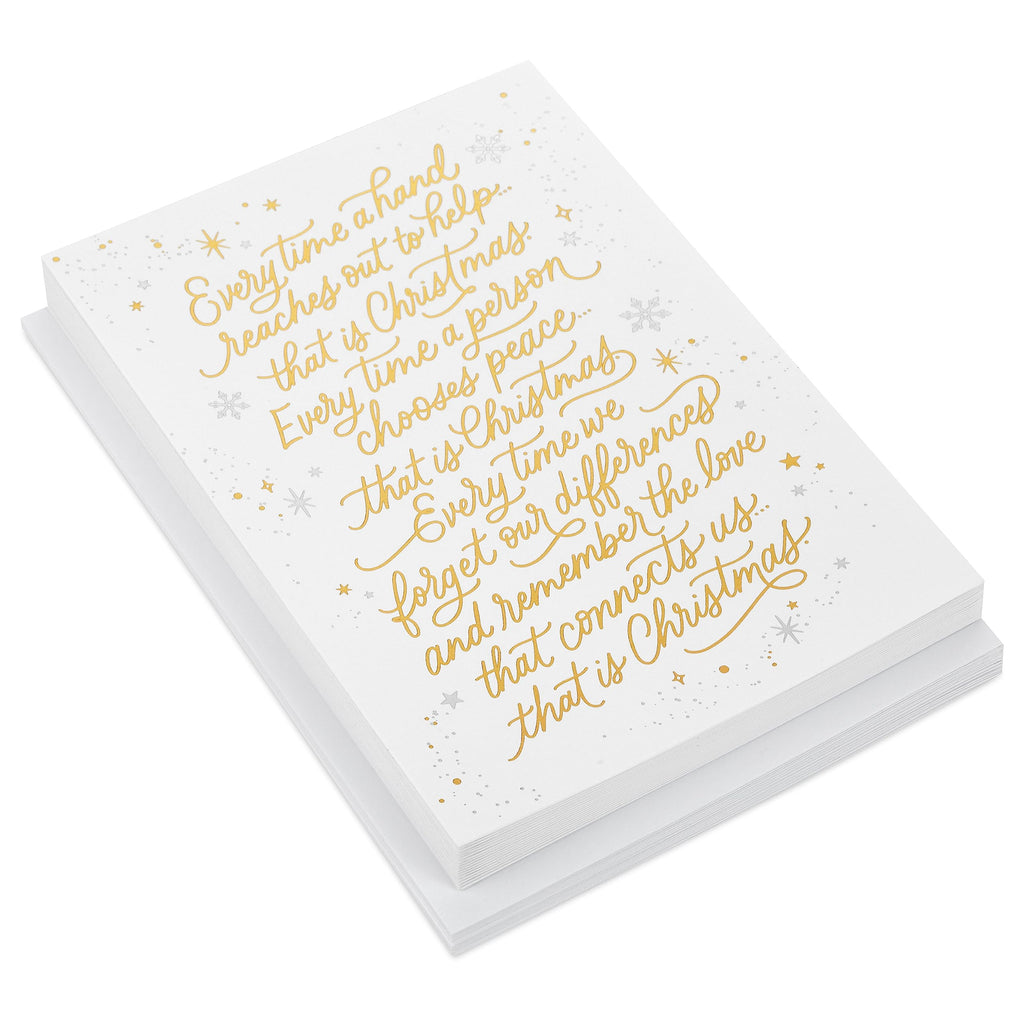 Hallmark Spiritual Boxed Christmas Cards (16 Cards and Envelopes) Gold and White, That is Christmas