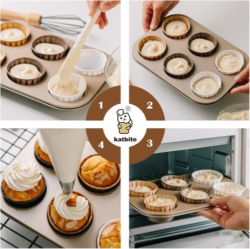 Katbite Cupcake Liners - Standard Size 150PCS | Heavy-Duty Greaseproof Christmas Muffin Baking Wrappers