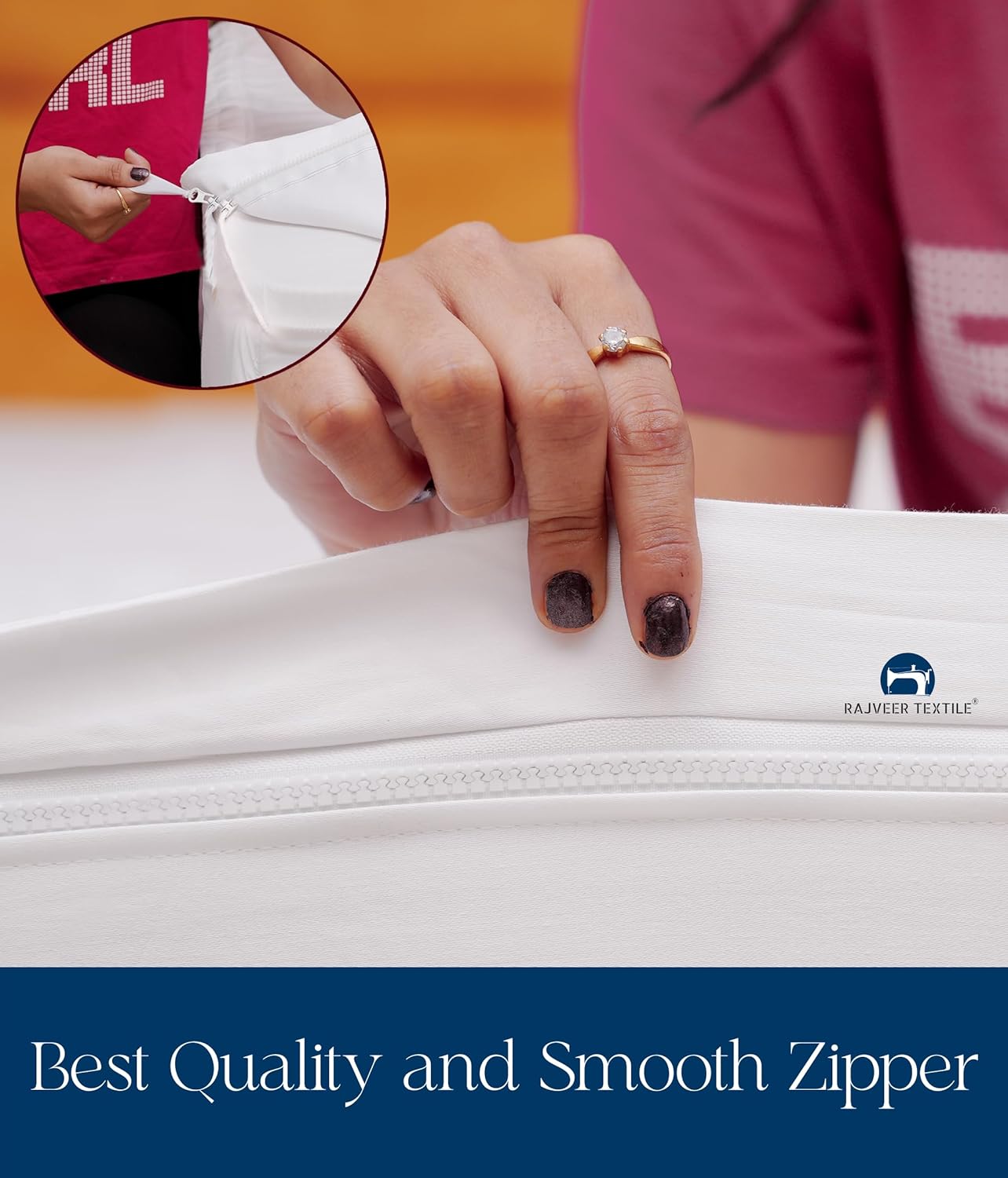 Zip On Fitted Sheet - Soft 600 TC Cotton | Easy Change Design, 18” Deep Pocket - Light Grey Queen Size