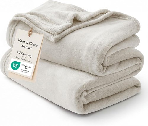 Bedsure GentleSoft Fleece Throw Blanket - Soft, Lightweight, Plush Cozy Blanket for Bed & Travel | 50x60 Inches
